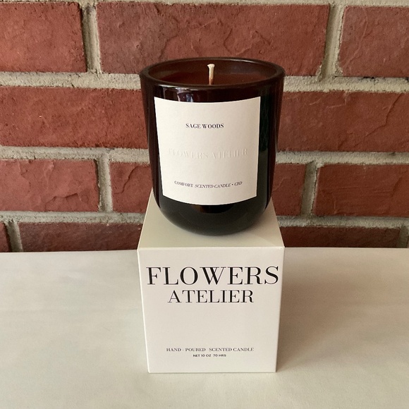 Flowers Atelier Sage Woods 100% Soy-Coconut Wax Candle NEW - Picture 1 of 12
